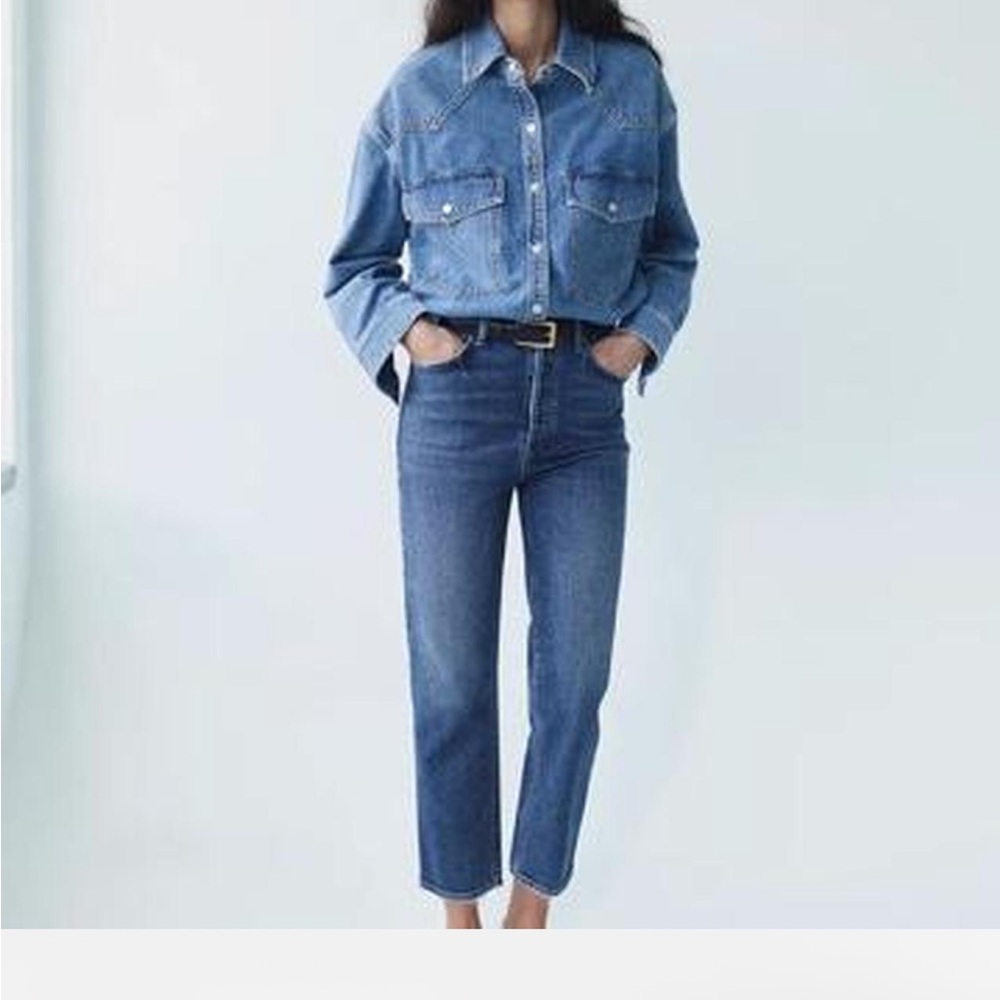 Agolde Blue Straight Leg Jeans